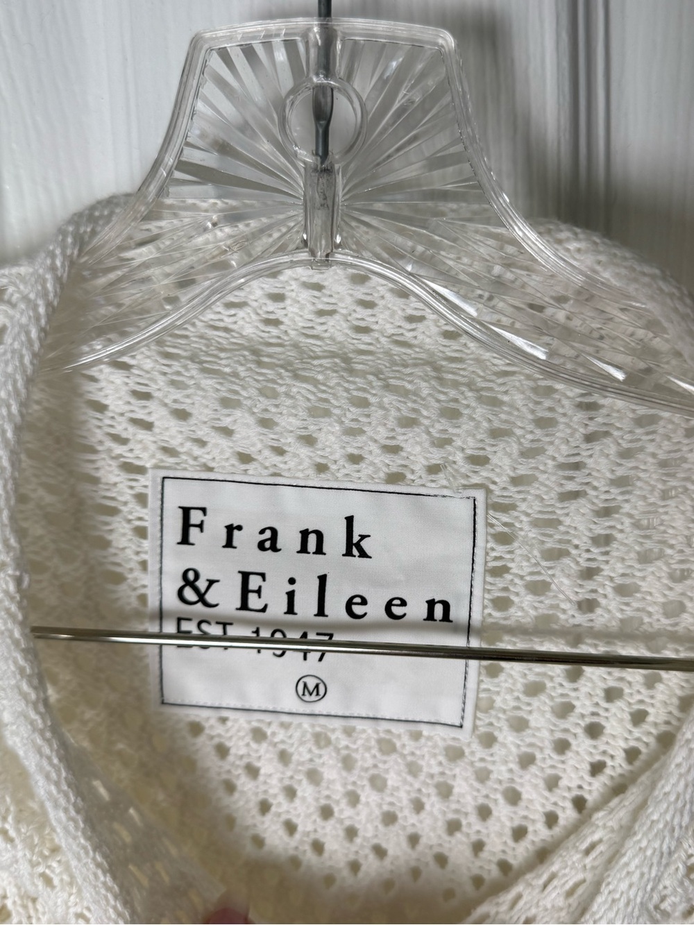 Frank & Eileen Monterey Pointelle Rolled Funnel Neck Sweater in Ivory M - Picture 6 of 7